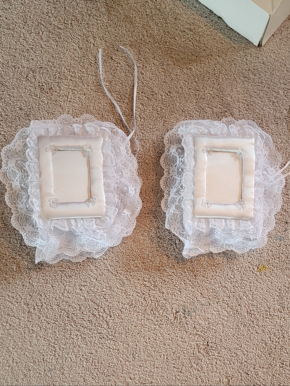2 White Satin and Lace Decorative Photo Album
